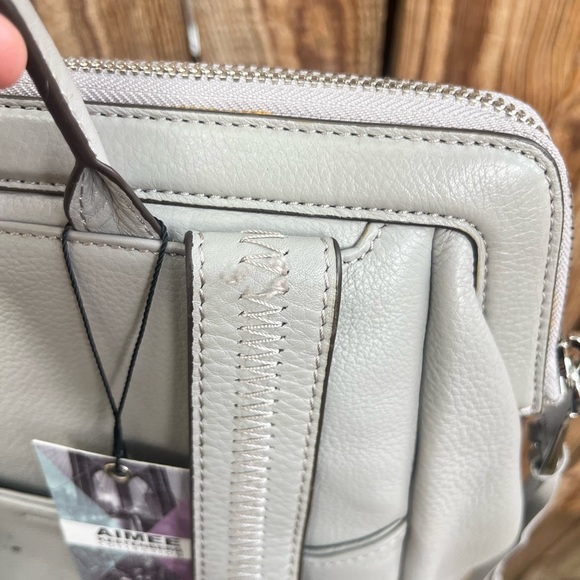 Aimee Kestenberg grey leather backpack display picture 3